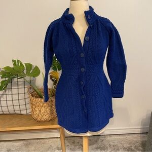 Aran crafts || 100% Merino Wool Irish Knitted Coat